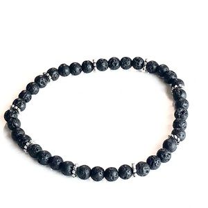 Women’s black 6mm beads